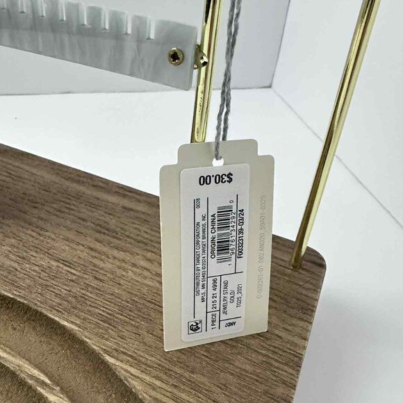 A New Day Jewelry Organizer | Wood & Gold Metal Display Stand - Picture 4 of 4